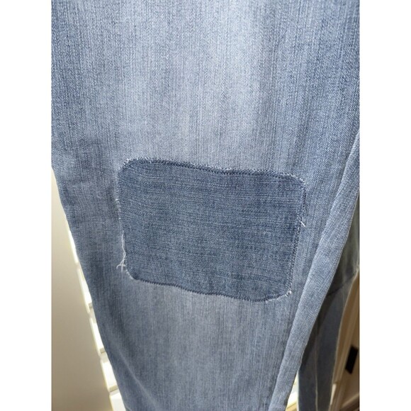 Y2K Patchwork Denim Overalls Light Wash Straight Leg 16W Plus Vintage Workwear - Picture 6 of 12